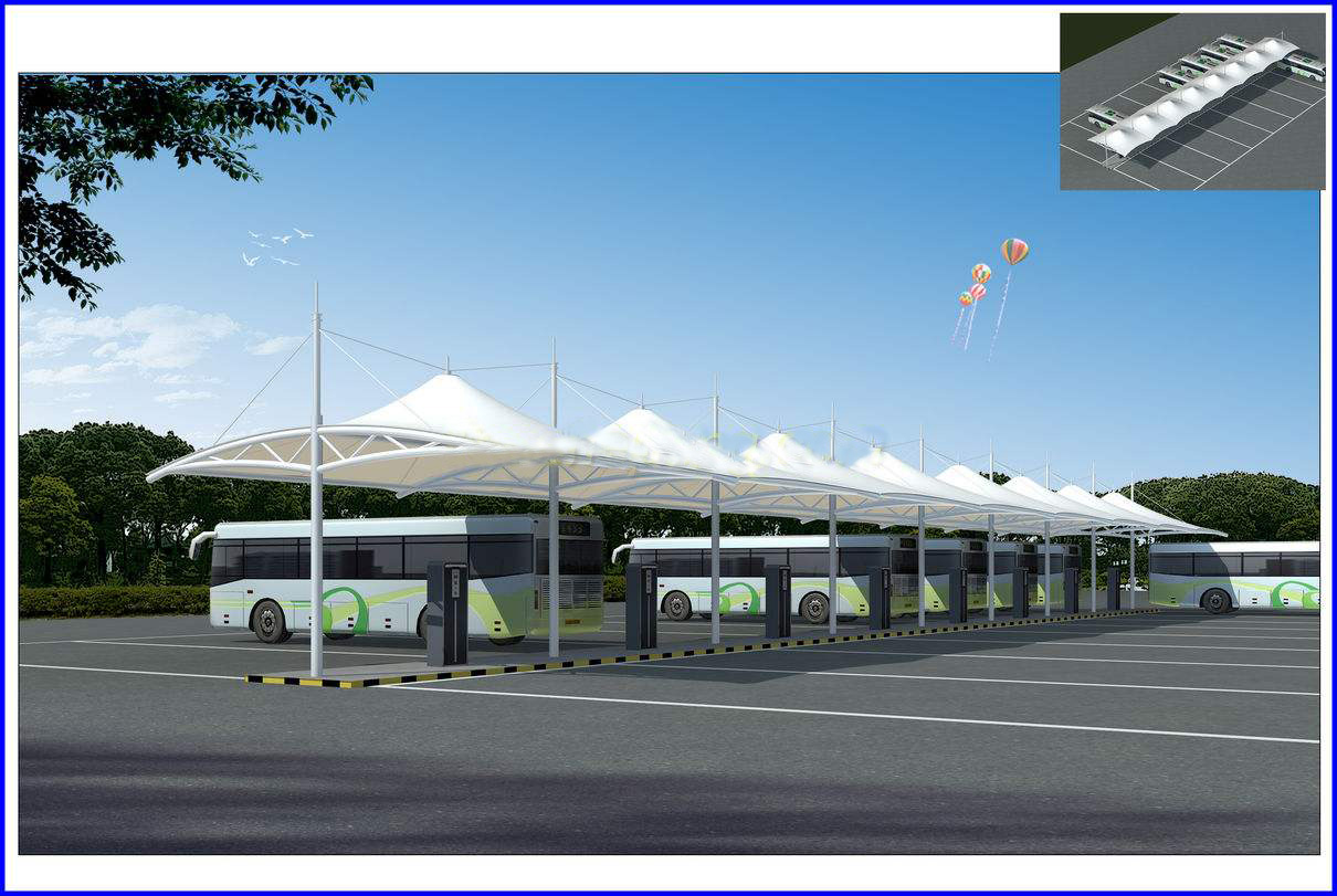 公交車站膜結構