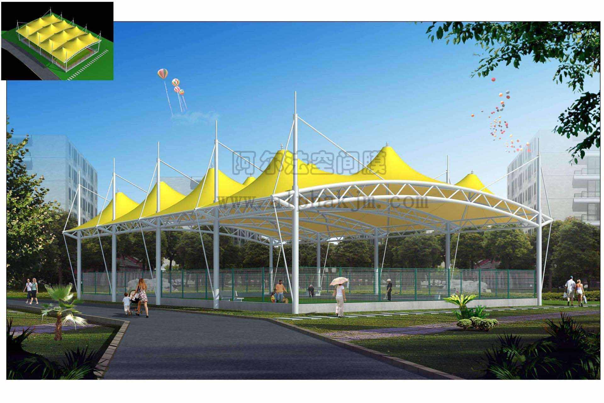 電廠籃球場膜結(jié)構